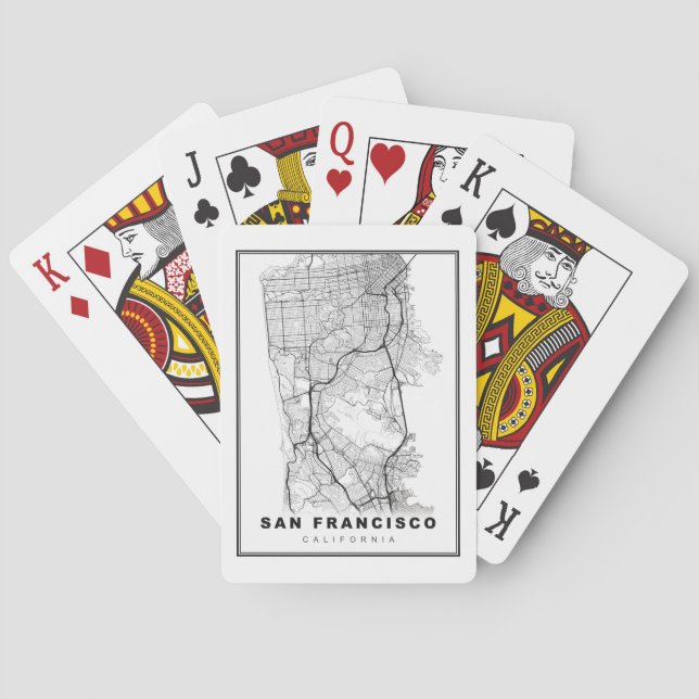 San Francisco Halbinsel Karte Spielkarten (Rückseite)