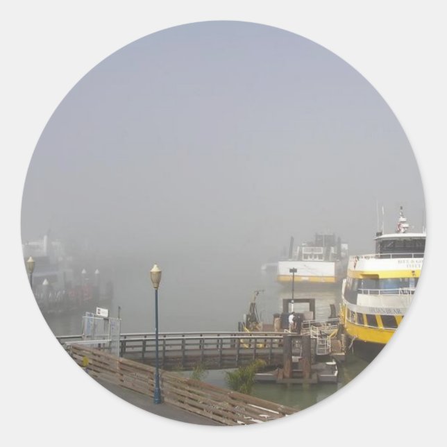 San Francisco Harbor Runder Aufkleber (Vorderseite)