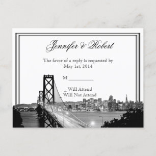 San Francisco Hochzeit in Urlaubsort UAWG Einladungspostkarte