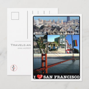 San Francisco - I Love - United States - Postkarte