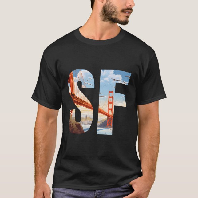 San Francisco Iconic Golden Gate Bridge T-Shirt (Vorderseite)