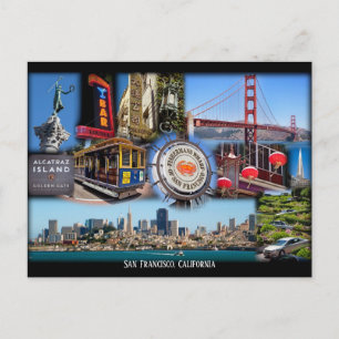 San Francisco Ikonische Touristenattraktionen Post Postkarte