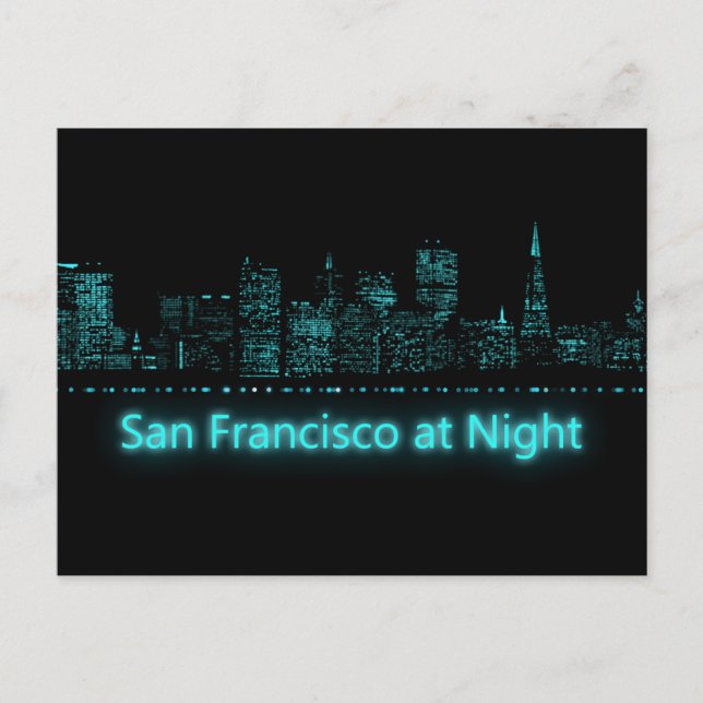 San Francisco in der Nacht Postkarte (Vorderseite)