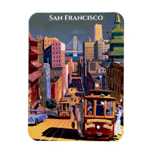San Francisco-Kabelbahn Retro-Reiseandenken Magnet