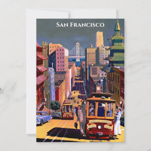 San Francisco-Kabelbahn Retro Vintage-Postkarte