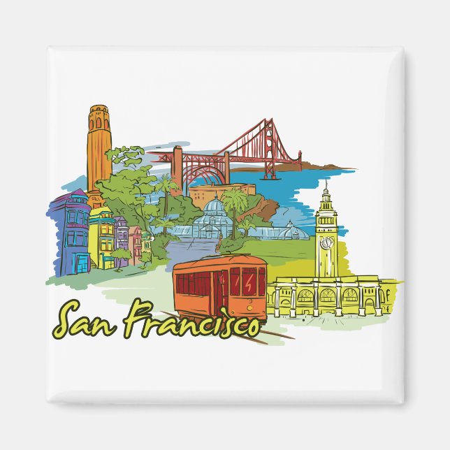 San Francisco, Kalifornien, berühmte Stadt Magnet (Vorne)