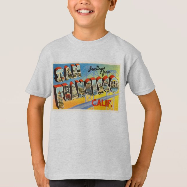 San Francisco Kalifornien CA alte Reise-Andenken T-Shirt (Vorderseite)