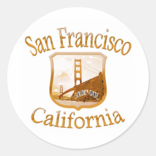 San Francisco Kalifornien Gold Runder Aufkleber