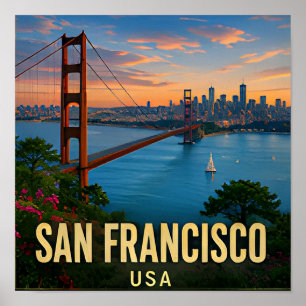 San Francisco Kalifornien Golden Gate Reise Gesche Poster