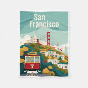 San Francisco Kalifornien - Rotes Seilbahn Fleecedecke