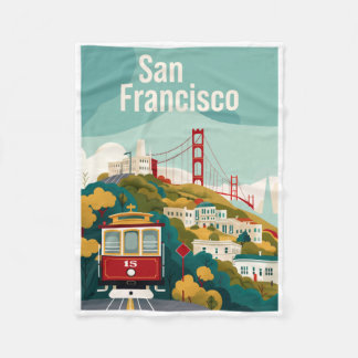 San Francisco Kalifornien - Rotes Seilbahn Fleecedecke