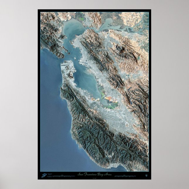 San Francisco, Kalifornien, Satellitenposter Poster (Vorne)