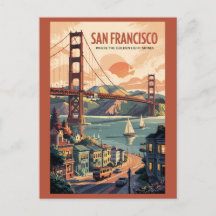 San Francisco Kalifornien Skyline Reise Kunst Retr