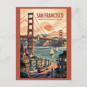 San Francisco Kalifornien Skyline Reise Kunst Retr Postkarte