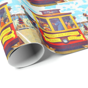 San Francisco Kalifornien Straßenbahn Golden Gate Geschenkpapier