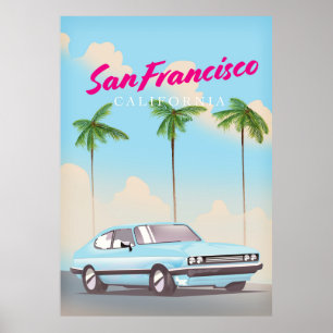 San Francisco Kalifornien Tropischer Reiseplakat Poster
