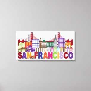 San Francisco, Kalifornien   Typografie-Entwurf Leinwanddruck