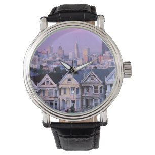 San Francisco, Kalifornien. Viktorianische Sicht Armbanduhr