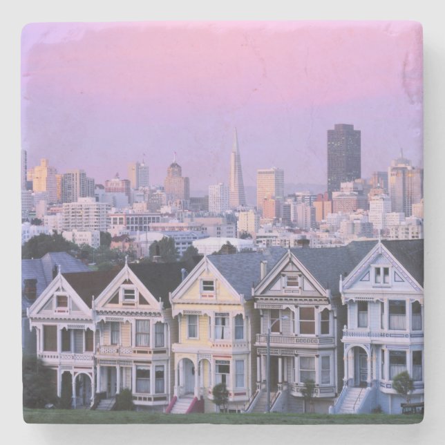 San Francisco, Kalifornien. Viktorianische Sicht Steinuntersetzer (Vorderseite)