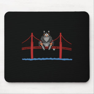 San Francisco Katze Golden Gate Bridge Katzenliebh Mousepad