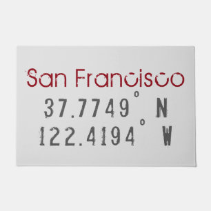 San Francisco Latitude Longitude Fußmatte