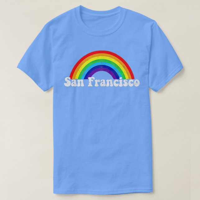 San Francisco LGBQ Gay Pride Rainbow Premium T-Shirt (Design vorne)