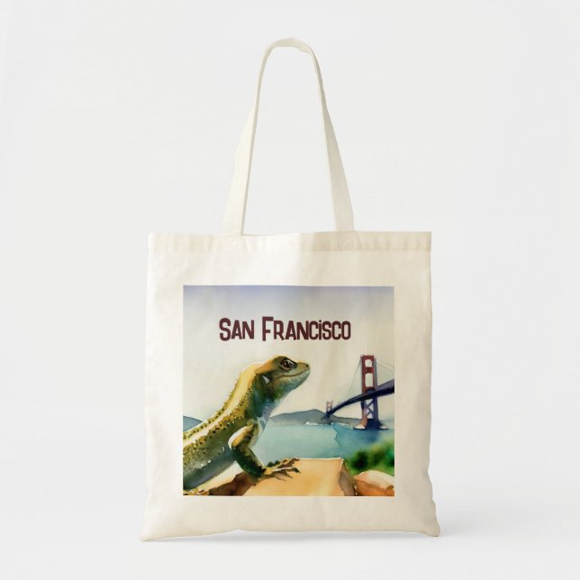 San Francisco Lizard Golden Gate Bridge Souvenir Tragetasche (Vorne)