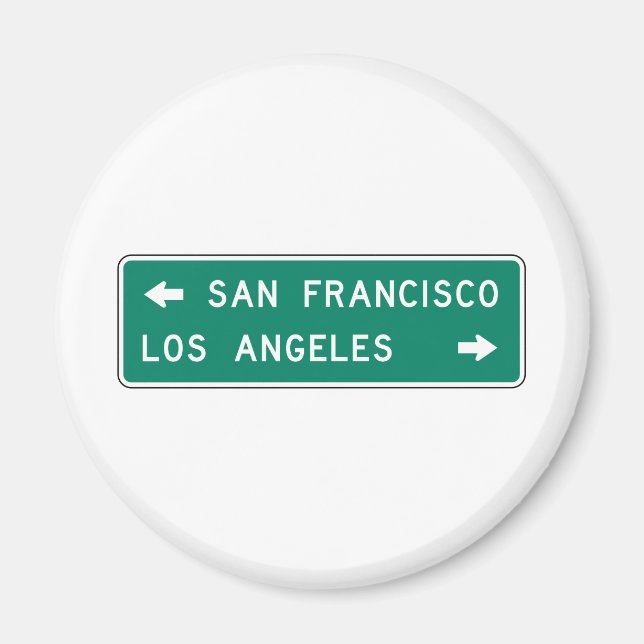 San Francisco Los Angeles Highway Sign Magnet (Vorne)