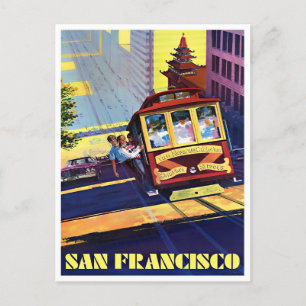 San Francisco Luftseilbahn Vintage Postkarte