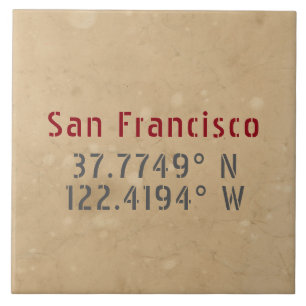 San Francisco Map Koordiniert Urban Fliese