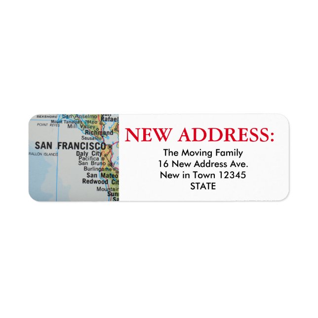 San Francisco New Address Label (Vorne)