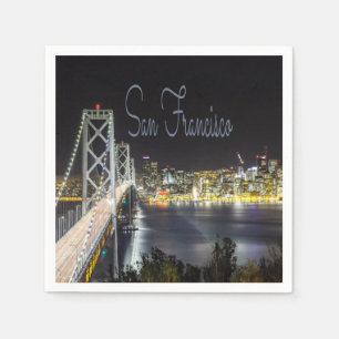 San Francisco Night Sky Line Golden Gate Bridge Serviette