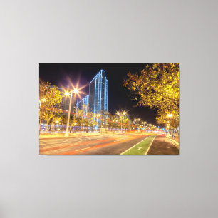San Francisco Nighttime Cityscape mit Lichtweg Leinwanddruck