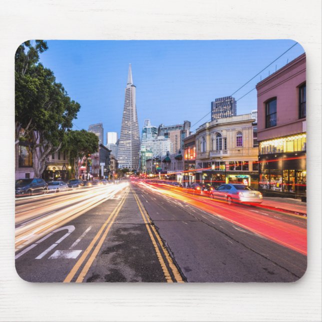 San Francisco North Beach Motion Blur Traffic Mousepad (Vorne)