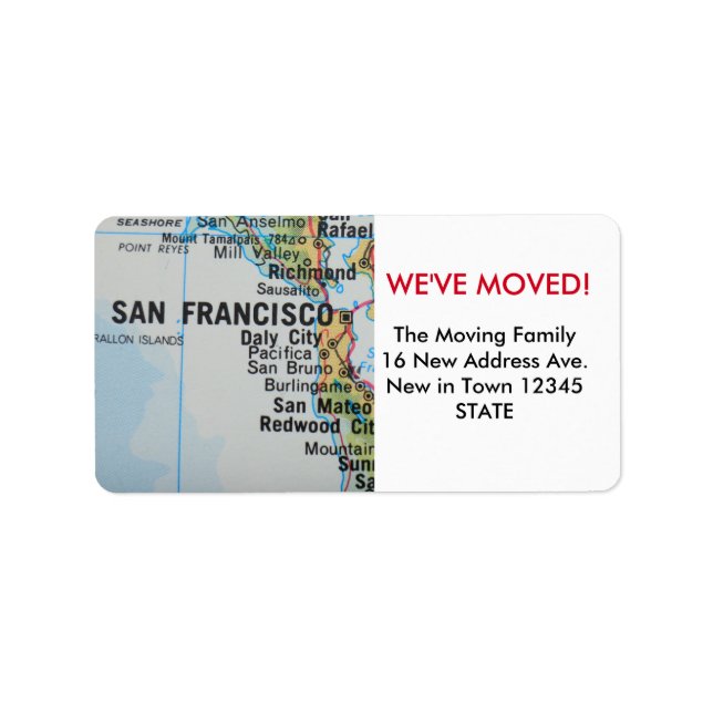 San Francisco Nous avons déménagé le étiquette (Devant)