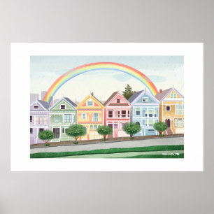 San Francisco Painted Ladies Grande Impression