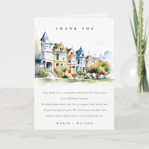 San Francisco Painted Ladies Landschaft Hochzeit Dankeskarte