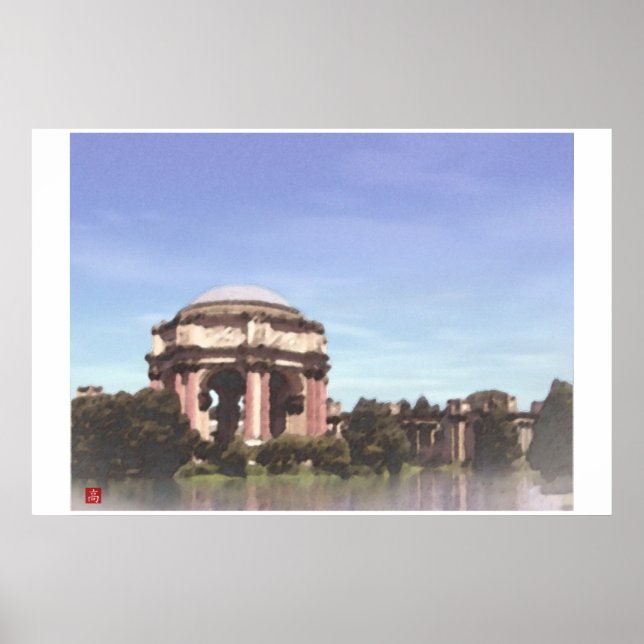 San Francisco-Palace Fine Arts Digitale Wasserfarb Poster (Vorne)