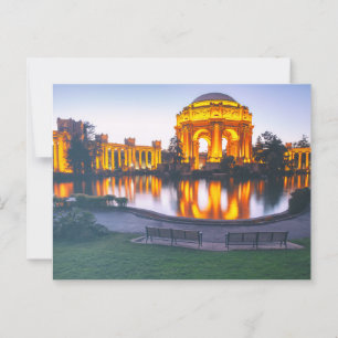 San Francisco Palace of Fine Arts Light Up at Dusk Postkarte