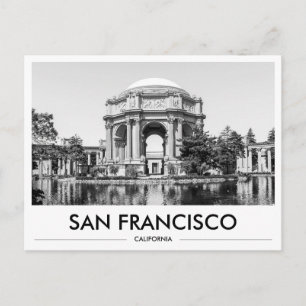 San Francisco Palace of Fine Arts Schwarz-Weiß Postkarte