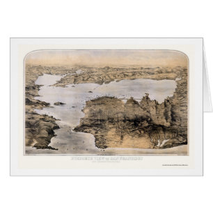 San Francisco, panoramische Karte CAs - 1876
