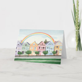San Francisco Pastel Painted Ladys Blank Card Karte
