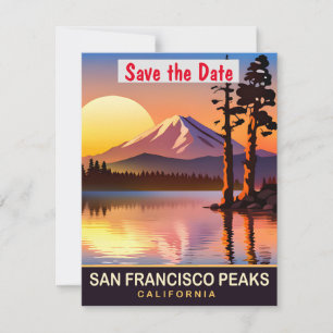 San Francisco Peaks, Kalifornien, Travel Postcard, Save The Date