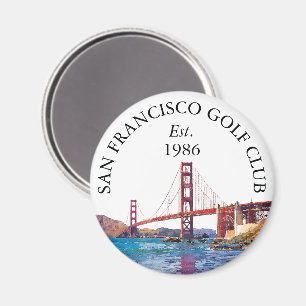 San Francisco Personalisierter Golfclub-Name Magnet