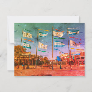 San Francisco Pier 39 Flaggen Postkarte