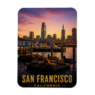 San Francisco Pier 39 Seelöwen Kalifornische Küste Magnet