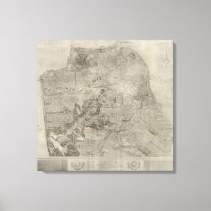 San Francisco Plan Atlas-Karte Leinwanddruck
