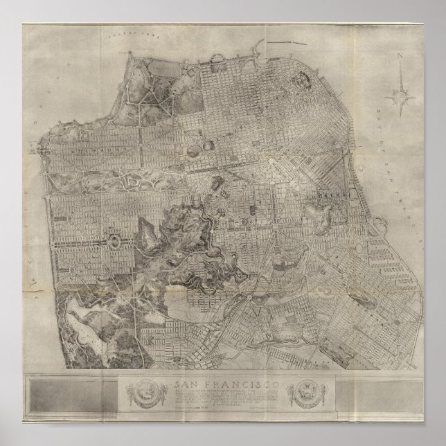 San Francisco Plan Atlas Karte Poster (Vorne)