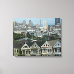 San Francisco Postcard Row Stadt Szene Fotografie Leinwanddruck