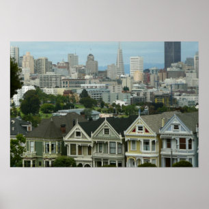 San Francisco Postcard Row Stadt Szene Fotografie Poster